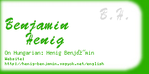 benjamin henig business card